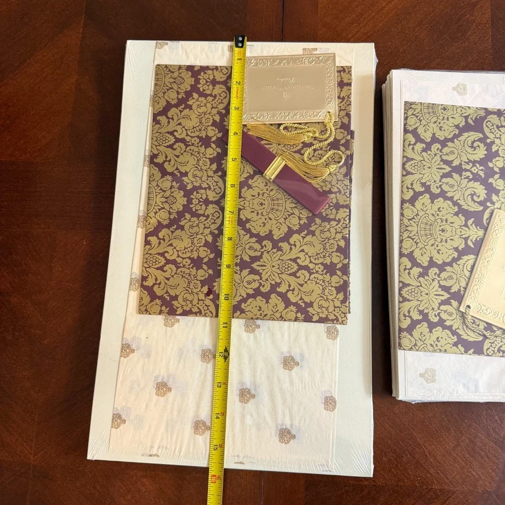 Vintage Victoria's Secret Gift‎ Bags Set London Gold Damask Ribbon Tassel NOS